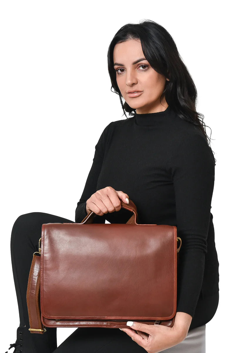 Tinnakeenly Leathers Mac Book Satchel Bag