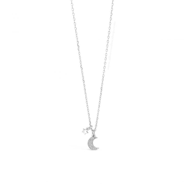 Absolute Kids Collection Silver Moon Pendant And Chain