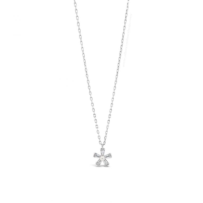Absolute Kids Collection  Silver Flower Pendant And Chain